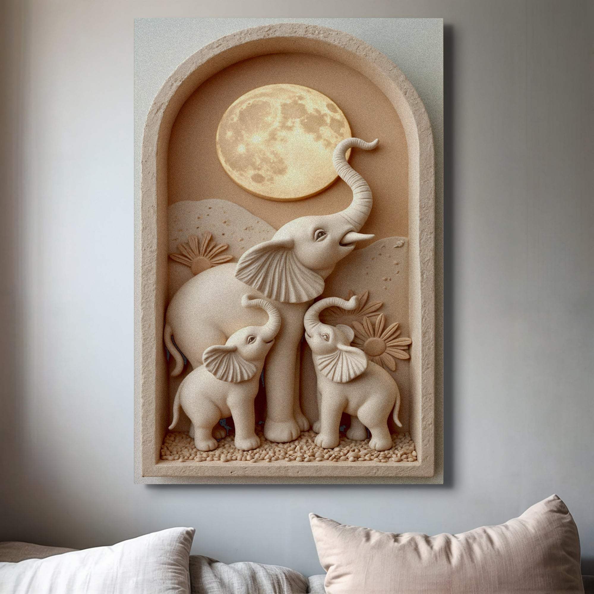 Elephant Harmony Wall Art - Tailored Canvases - Flyclothing LLC