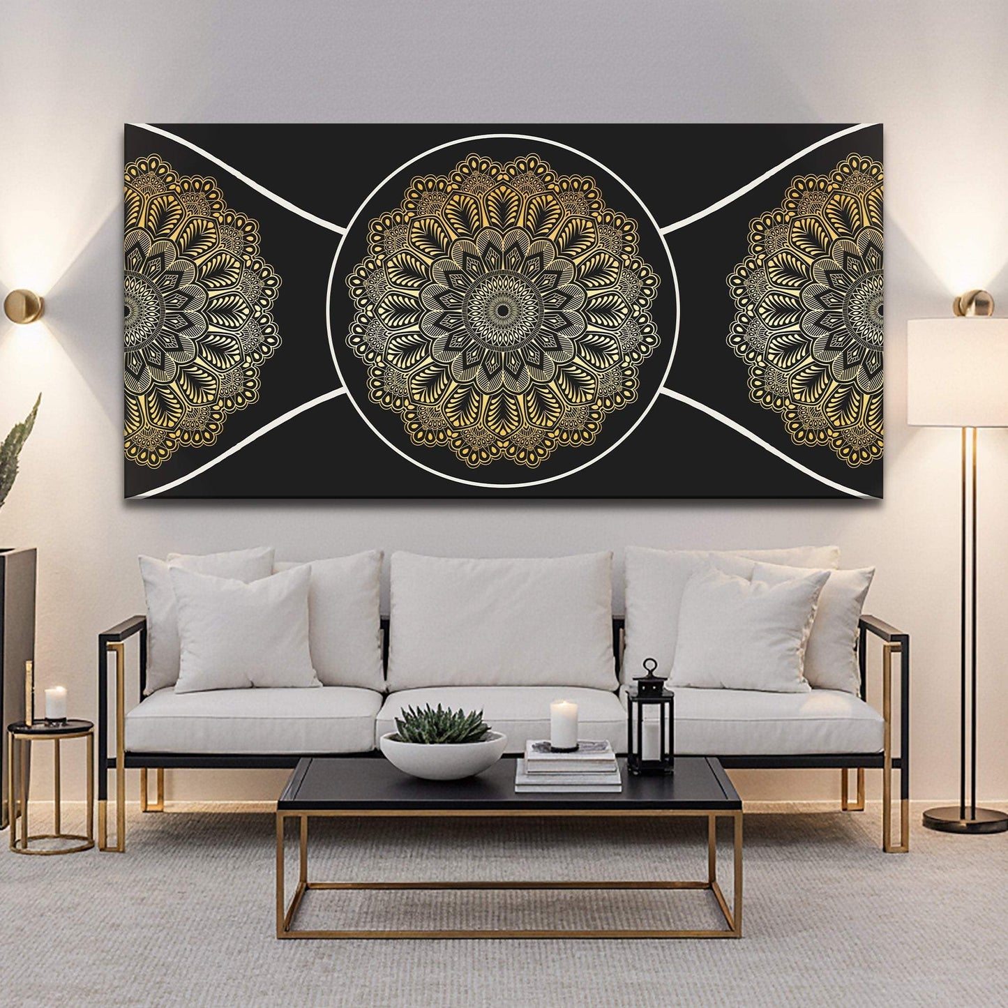 Gold Sacred Geometry Wall Art - Tailored Canvases - Flyclothing LLC