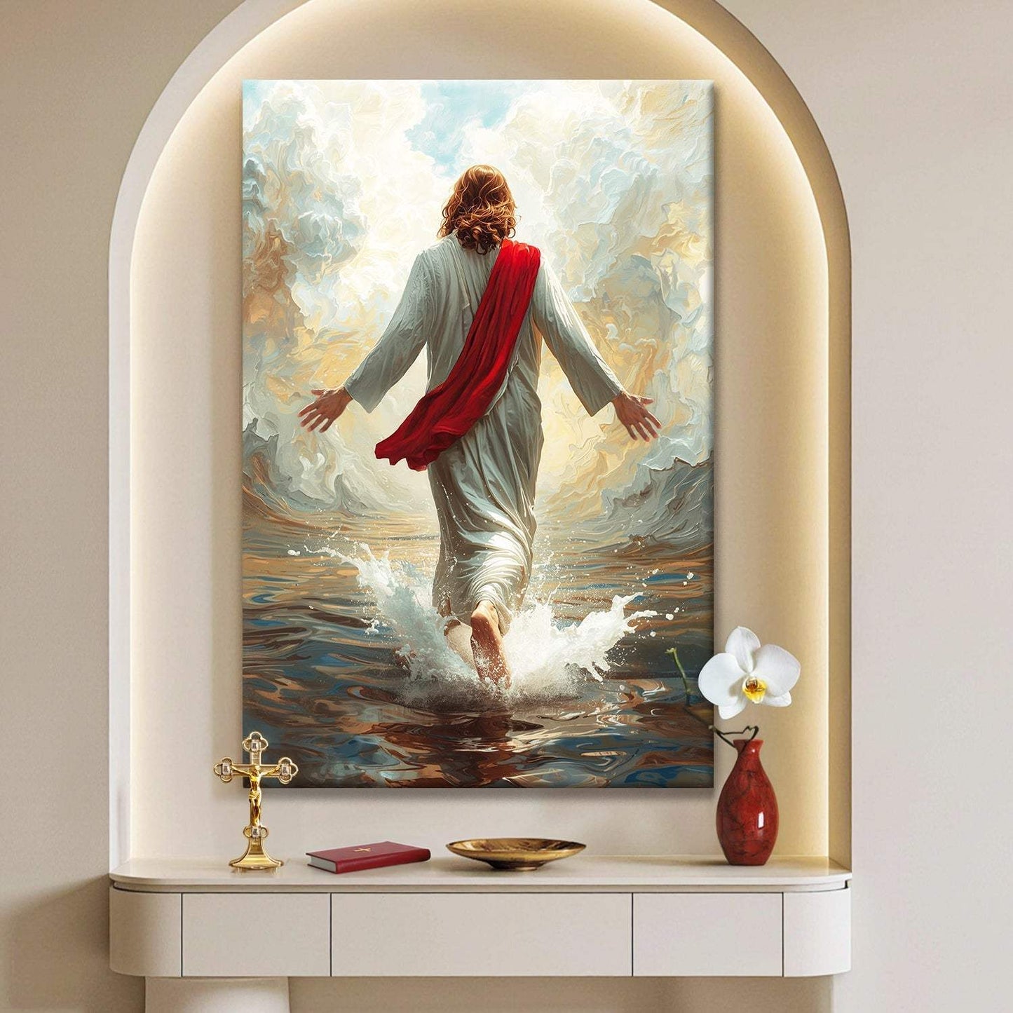 Jesus Christ Walking On Water Faith Wall Art IX - Tailored Canvases - Flyclothing LLC