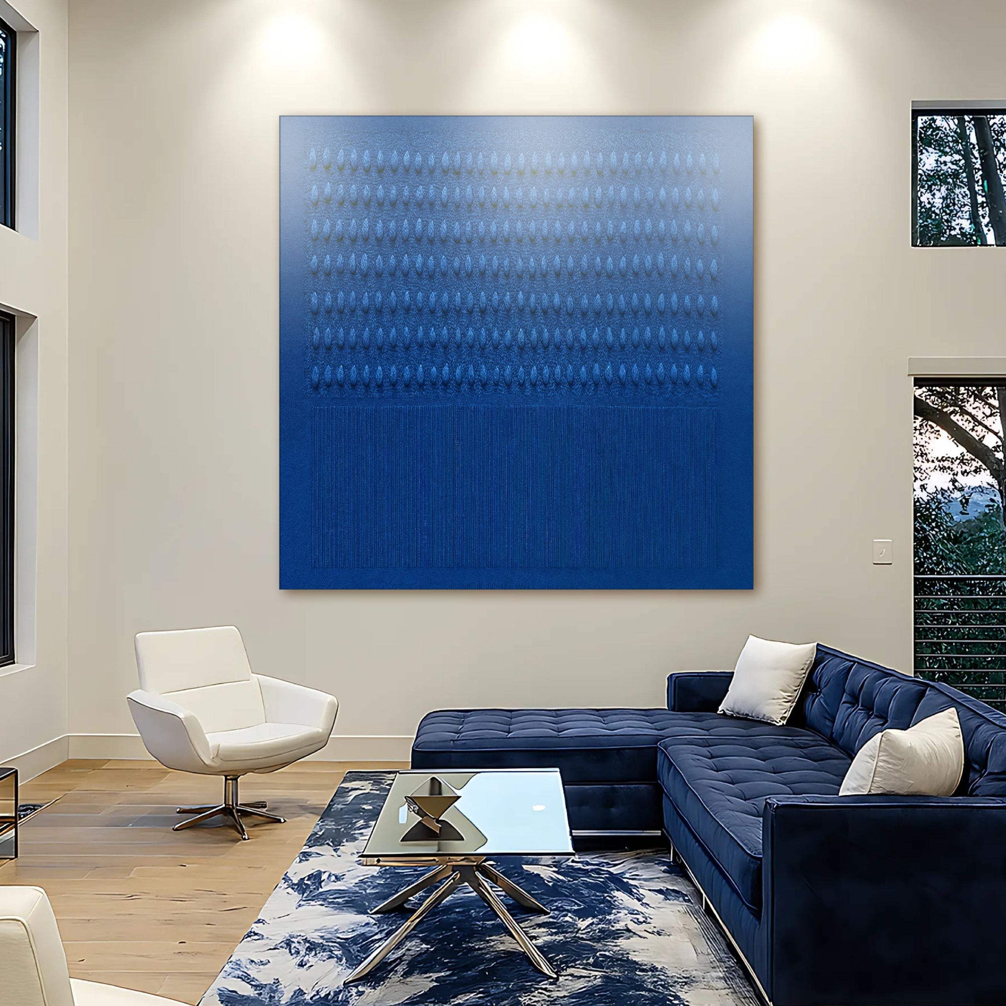 Minimalist Blue Gradient Abstract Wall Art - Tailored Canvases - Flyclothing LLC