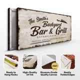 Backyard Bar & Grill Sign XVI - Tailored Canvases - Flyclothing LLC