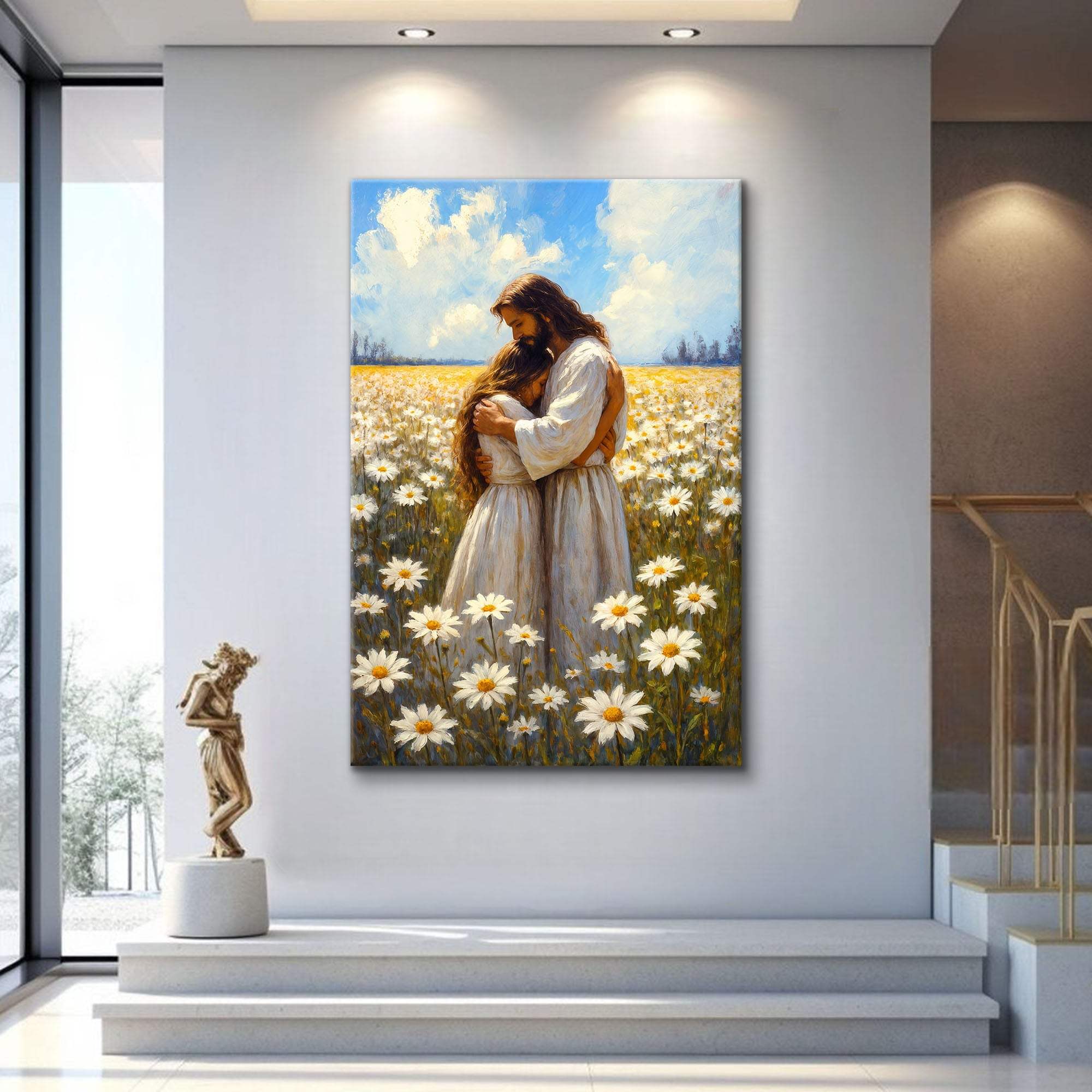 Jesus Hugging Woman Faith Wall Art II - Tailored Canvases - Flyclothing LLC