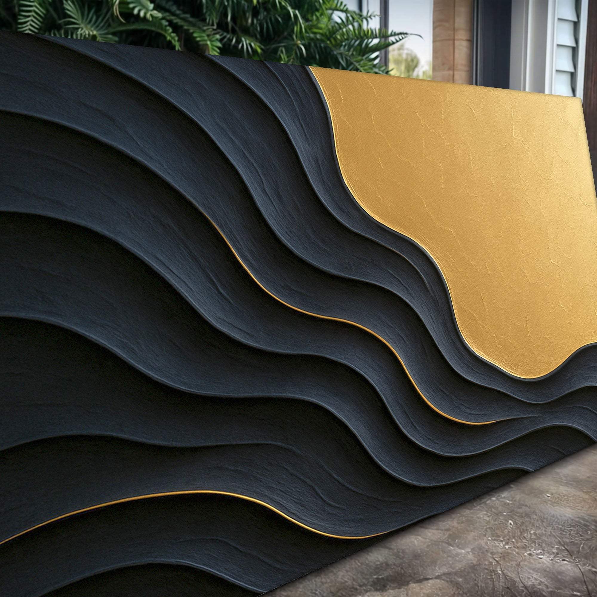 Black And Gold Minimalist Abstract XII - Tailored Canvases - Flyclothing LLC