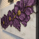 Purple Flower Plaster Wall Art - Tailored Canvases - Flyclothing LLC