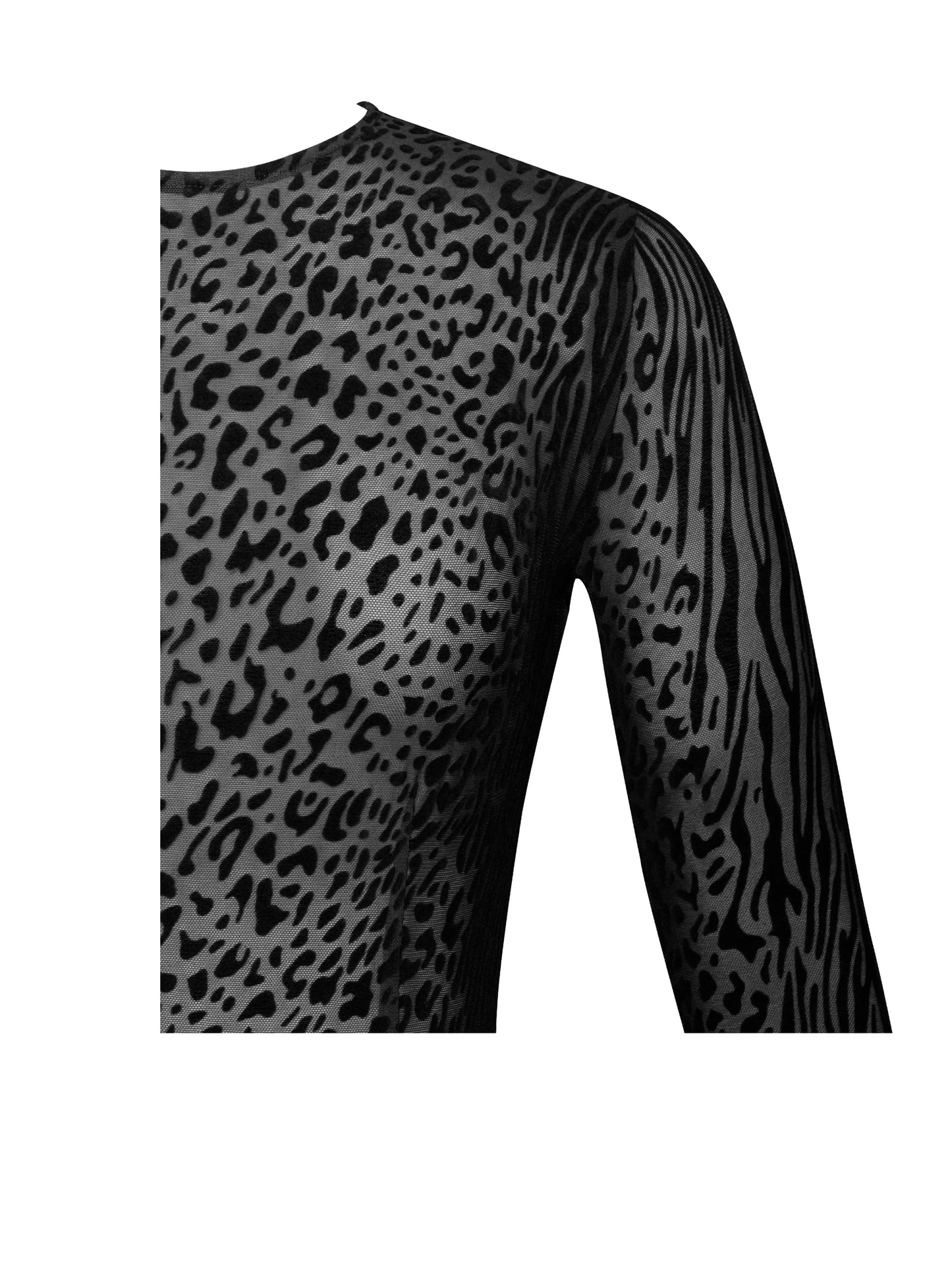 Waylynn Black Animal Print Burnout Velvet Detail Mesh Backless Maxi Dress - Miss Circle - Flyclothing LLC