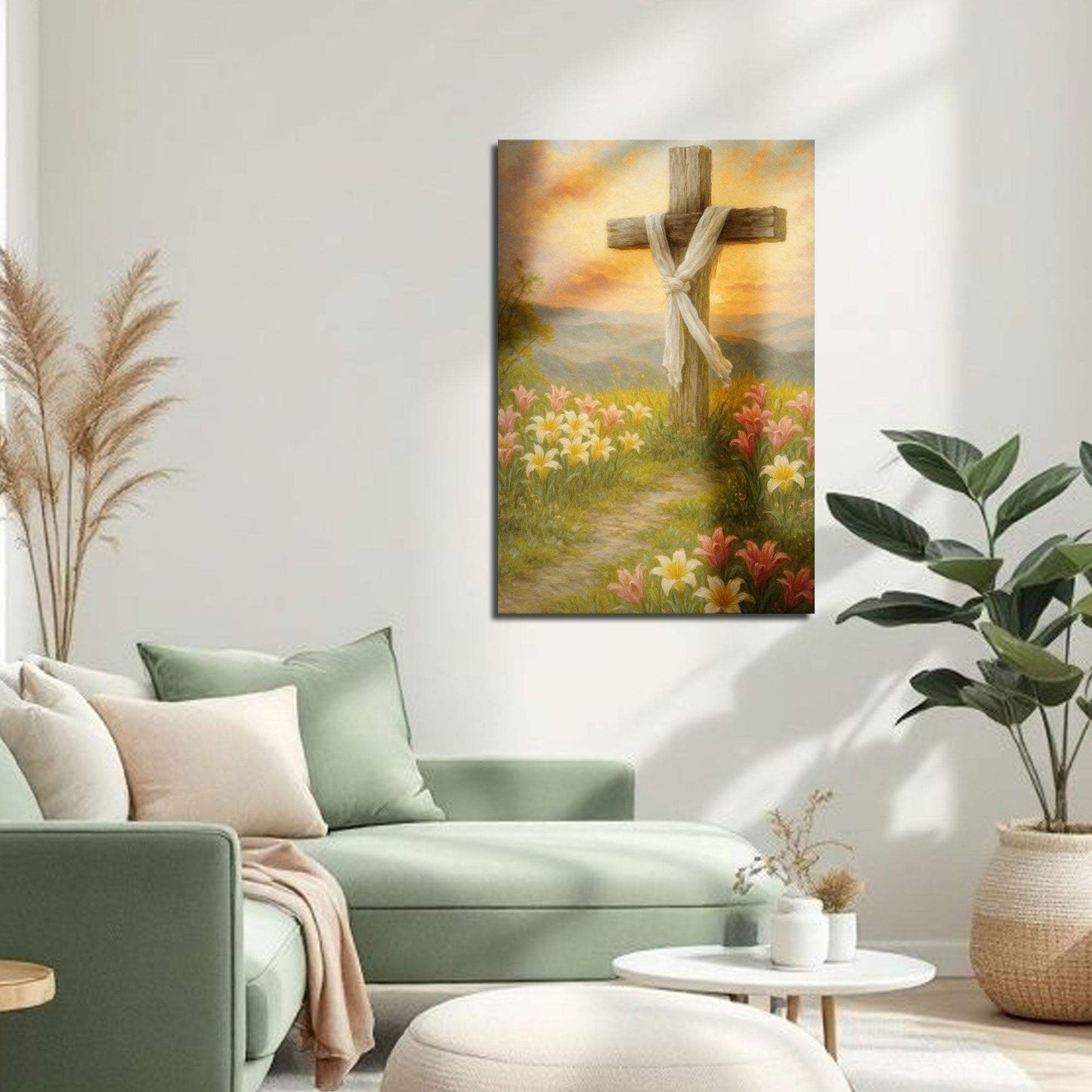 Cross and Flowers Faith Wall Art III - Tailored Canvases - Flyclothing LLC