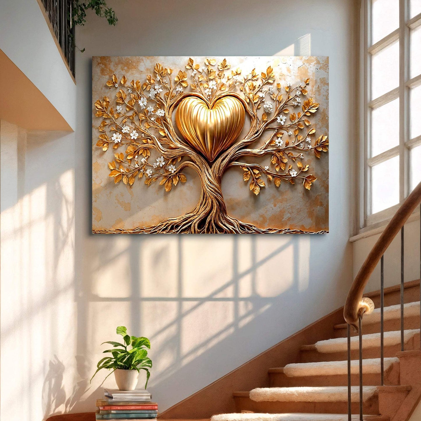 Golden Tree Heart Wall Art - Tailored Canvases - Flyclothing LLC