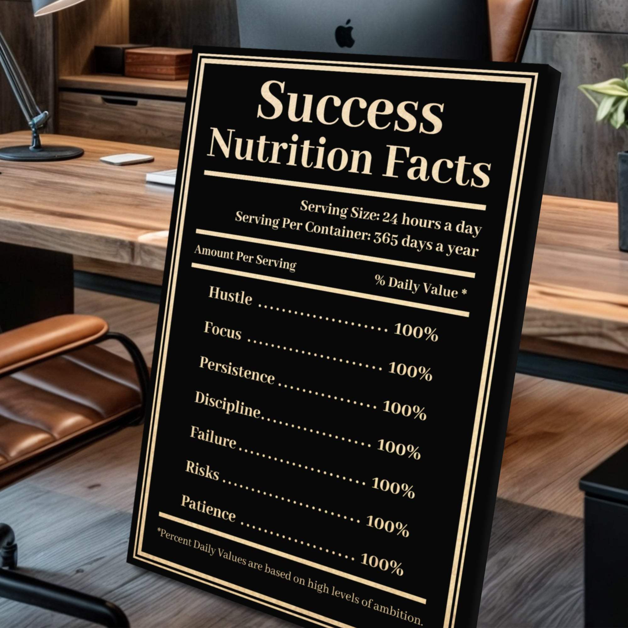 Ingredients For Success Motivational Wall Sign - Tailored Canvases - Flyclothing LLC