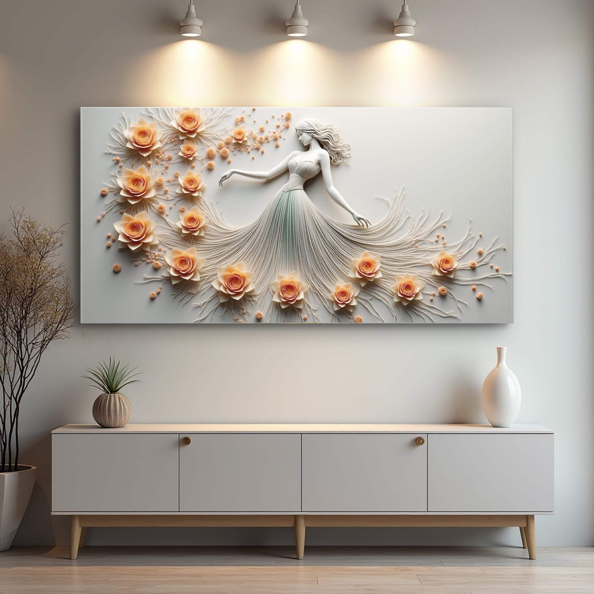 Modern Minimalist Woman Dance Wall Art - Tailored Canvases - Flyclothing LLC