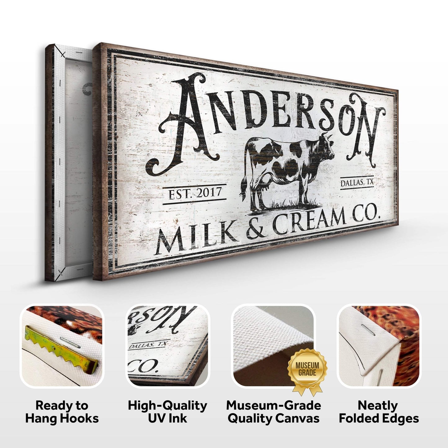 Personalized Milk & Cream Co Sign - Tailored Canvases - Flyclothing LLC