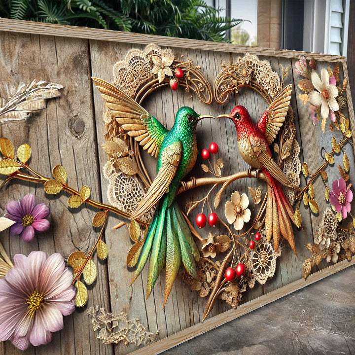3D Hummingbirds Wall Art VII - Tailored Canvases - Flyclothing LLC