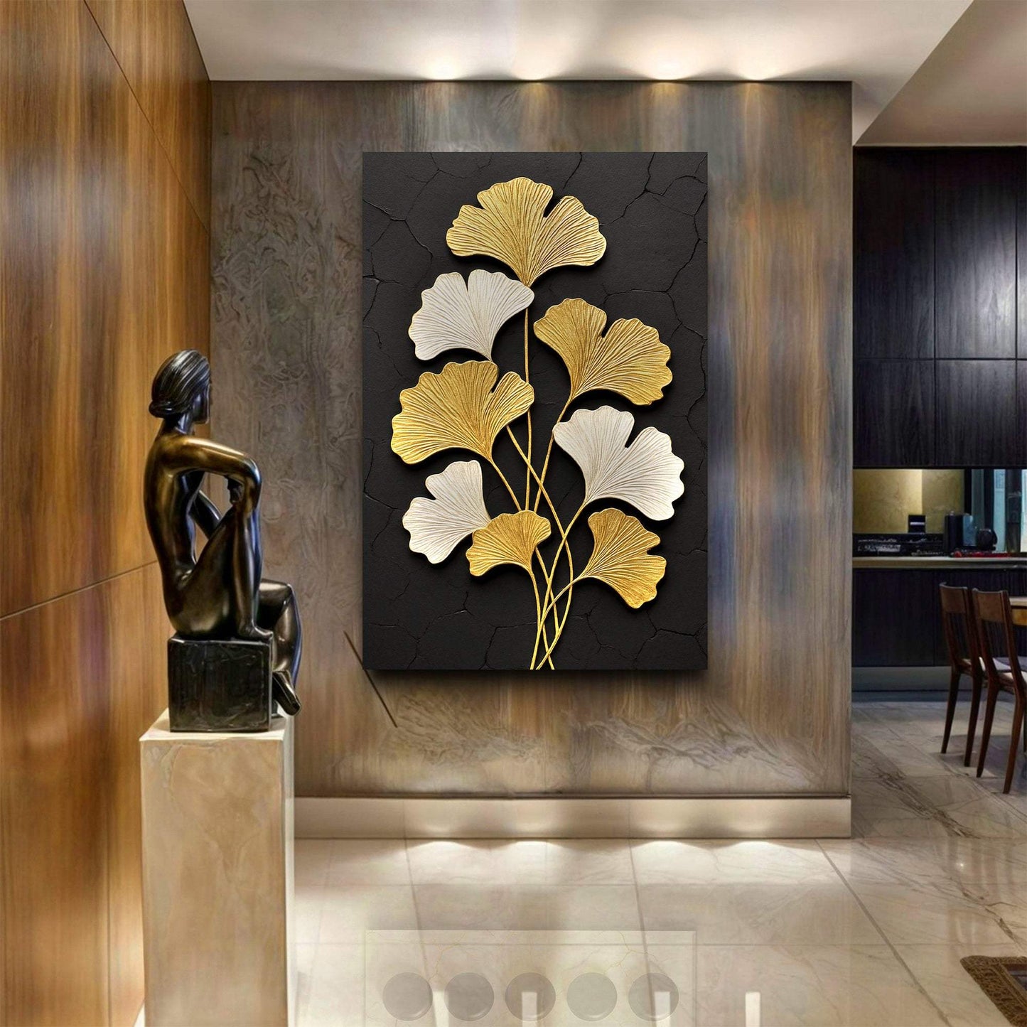 Golden Ginkgo Wall Art - Tailored Canvases - Flyclothing LLC