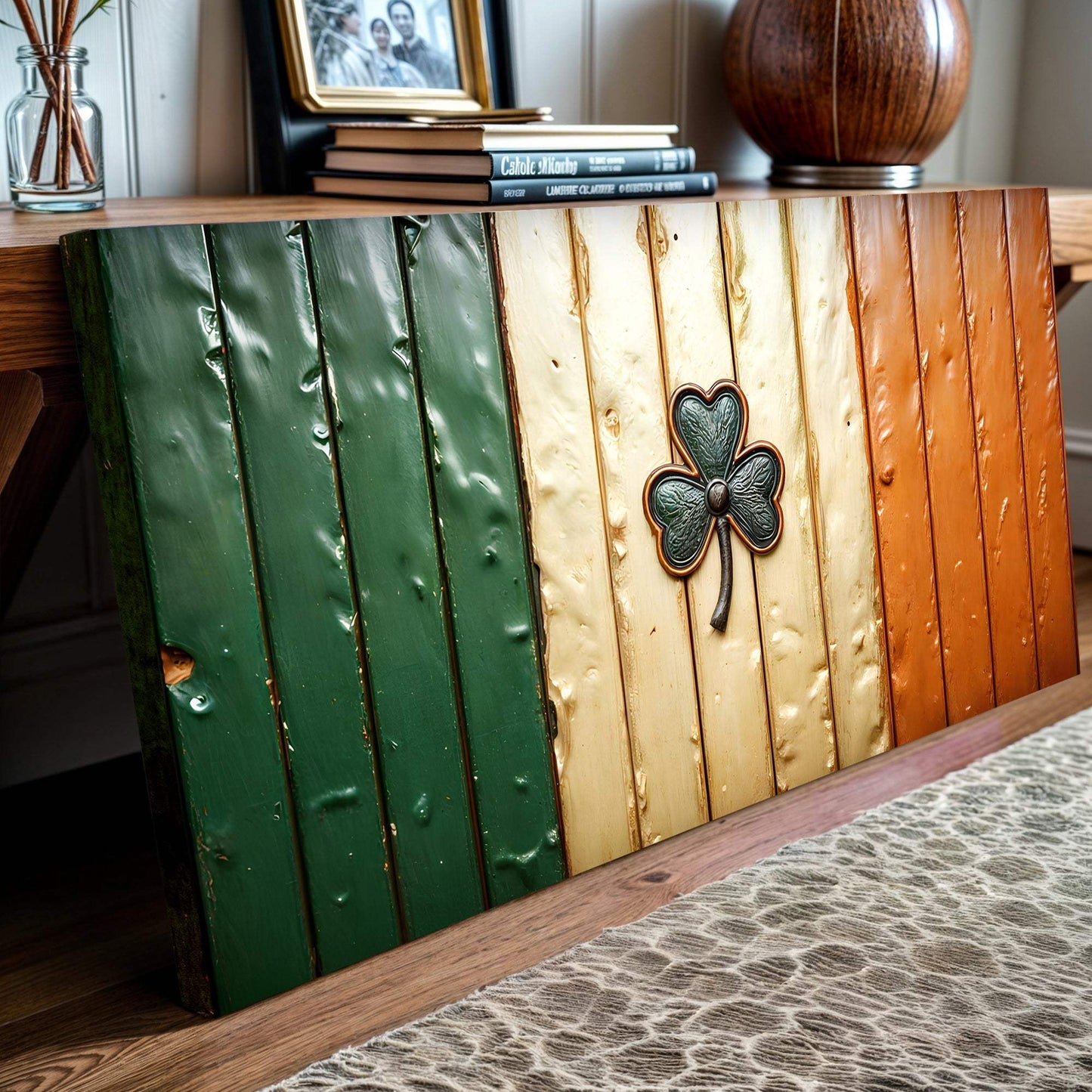 Irish Shamrock Glory Wooden Flag Wall Art II - Tailored Canvases - Flyclothing LLC