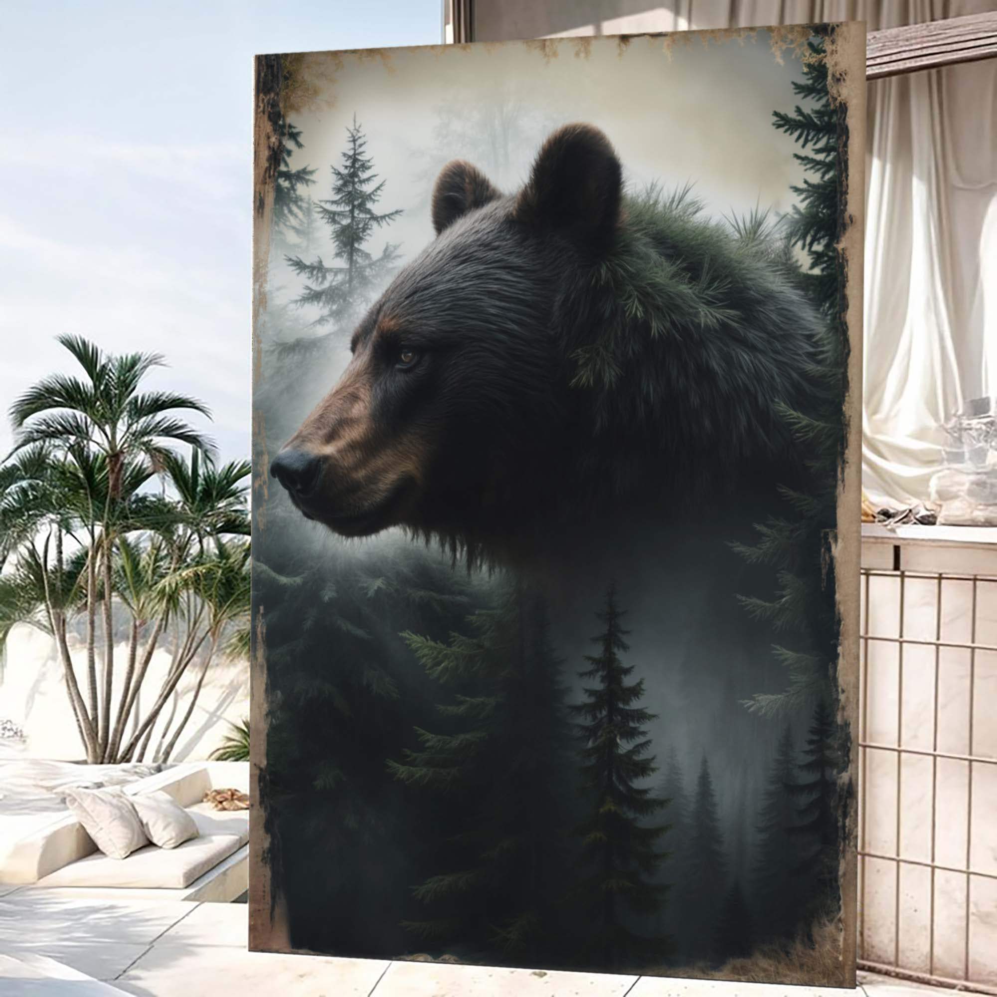Black Bear Exposure Wall Art - Tailored Canvases - Flyclothing LLC