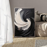 Black and White Vortex Abstract Wall Art - Tailored Canvases - Flyclothing LLC