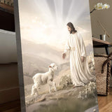 Jesus Protects The Lamb From Wolves Faith Wall Art XII - Tailored Canvases - Flyclothing LLC