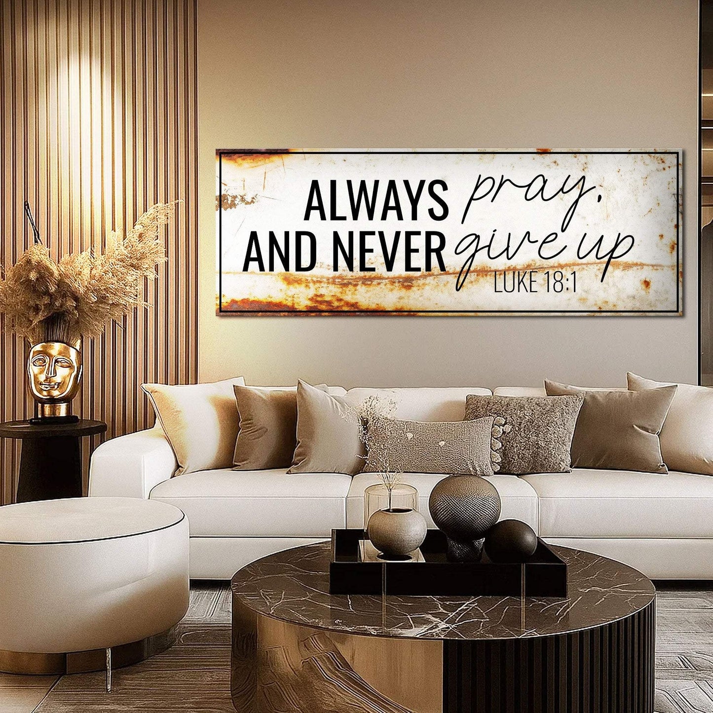 Always Pray And Never Give Up - Luke 18:1 Faith Sign III - Tailored Canvases - Flyclothing LLC