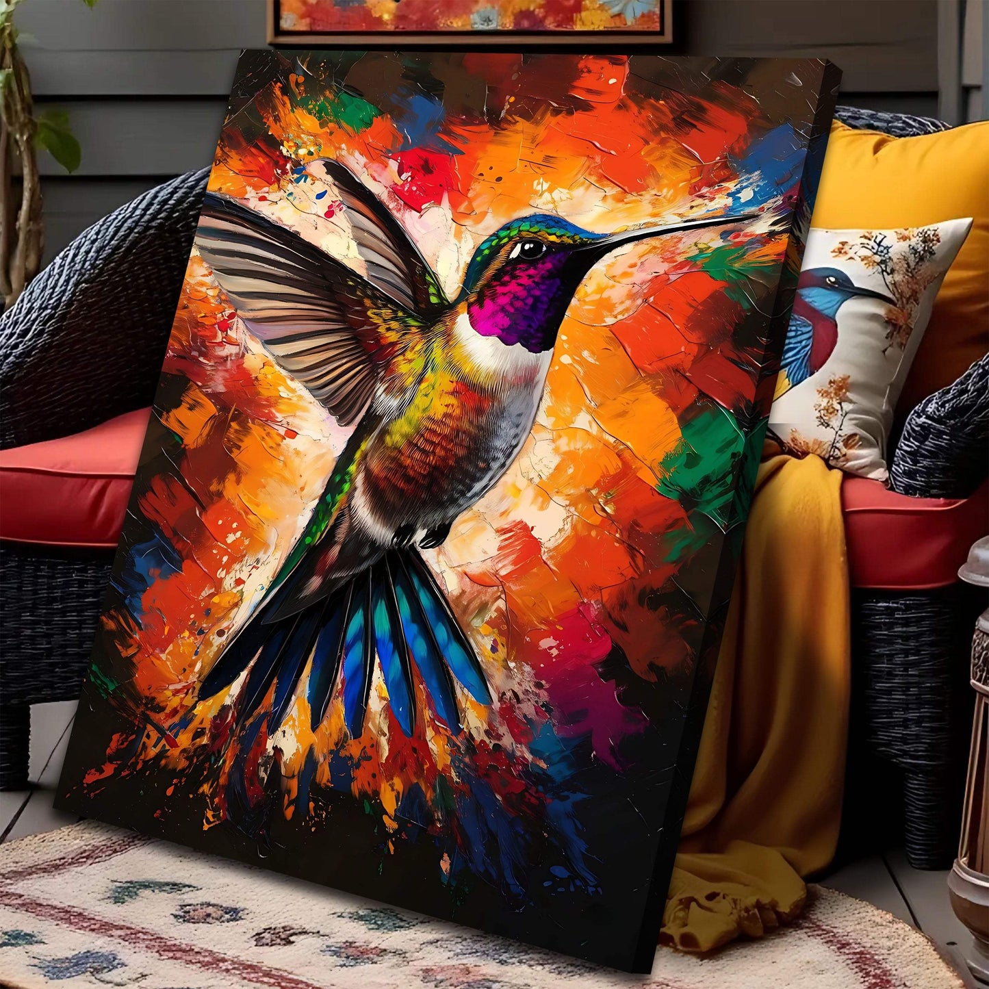Humming Bird Abstract Wall Art - Tailored Canvases - Flyclothing LLC