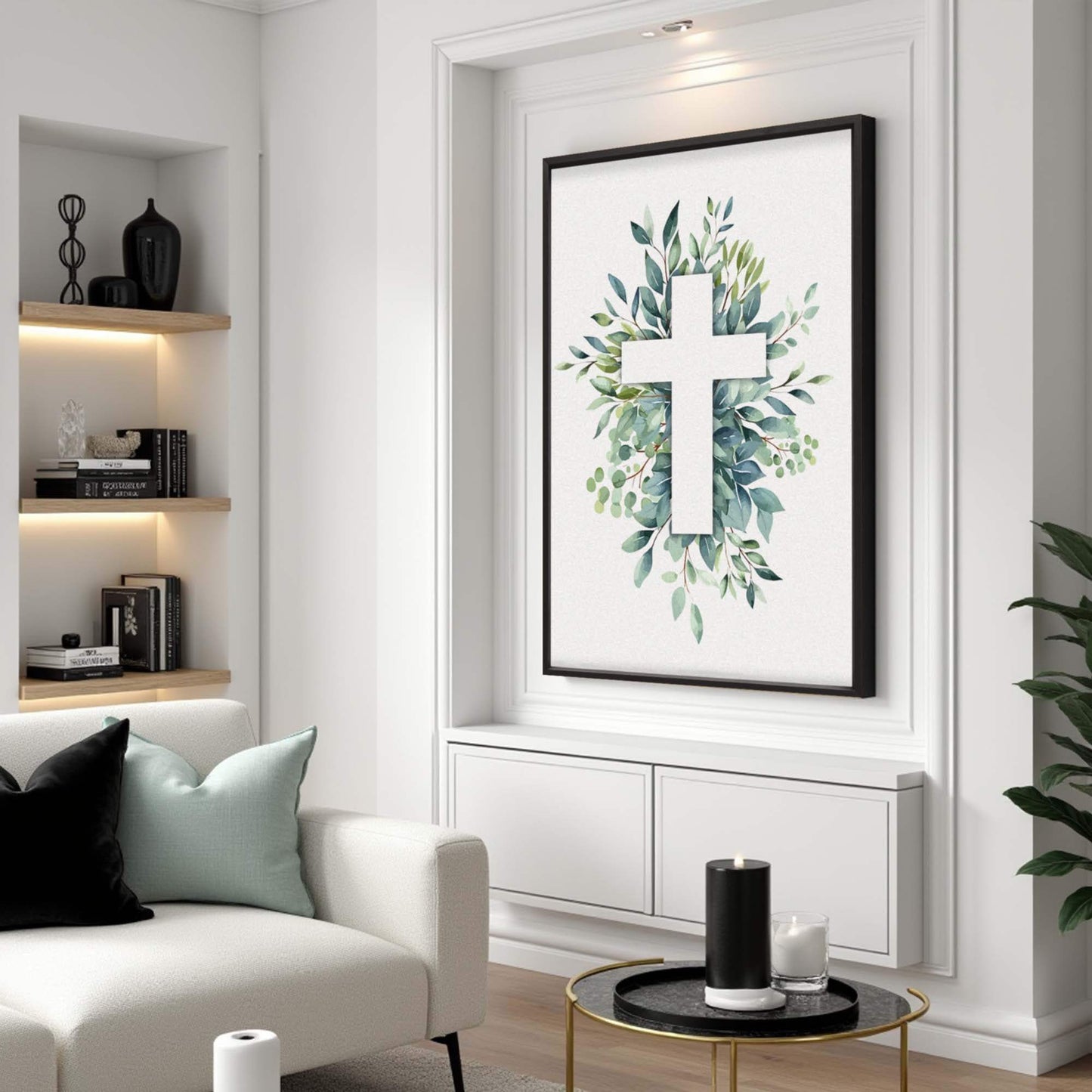 Evergreen Cross Faith Wall Art - Tailored Canvases - Flyclothing LLC