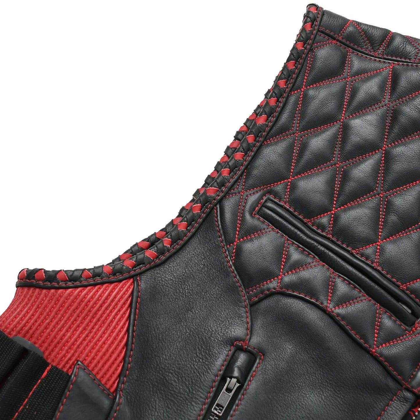 Tactical Emerald Men’s Motorcycle Leather Vest - First Manufacturing Company - Flyclothing LLC