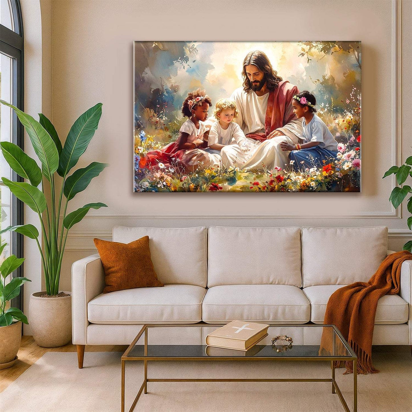 Jesus With Children Faith Wall Art VI - Tailored Canvases - Flyclothing LLC