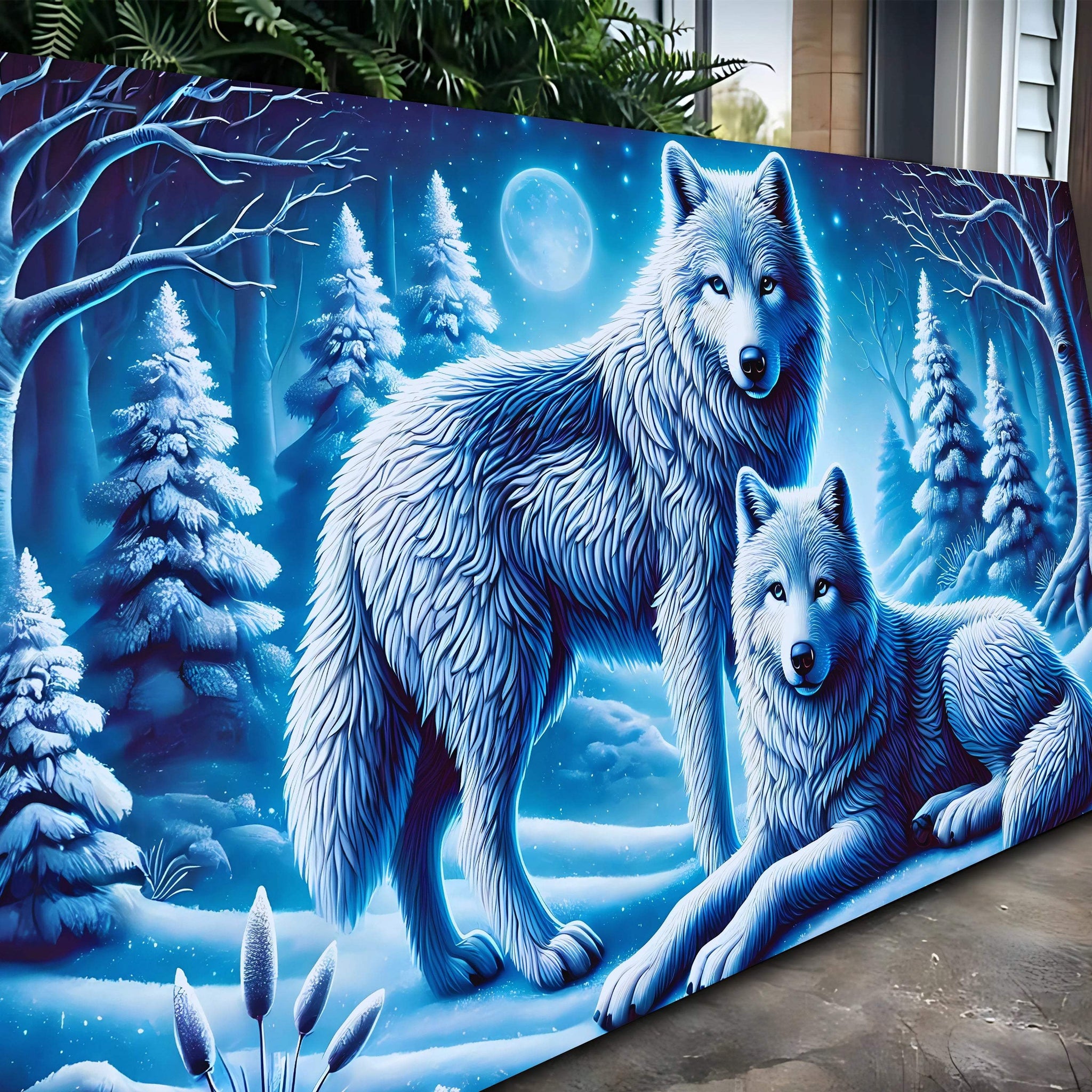 3D Wolves Wall Art II - Tailored Canvases - Flyclothing LLC