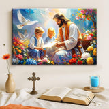Jesus With Children Faith Wall Art IV - Tailored Canvases - Flyclothing LLC