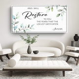 And I Will Restore To You - Joel 2:25 Faith Sign - Tailored Canvases - Flyclothing LLC