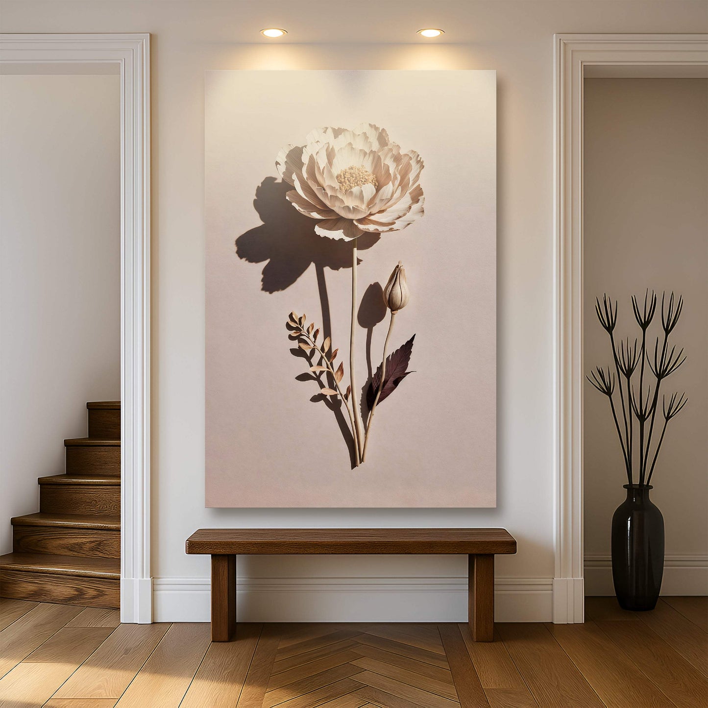 Minimalist Lone Flower Wall Art - Tailored Canvases - Flyclothing LLC