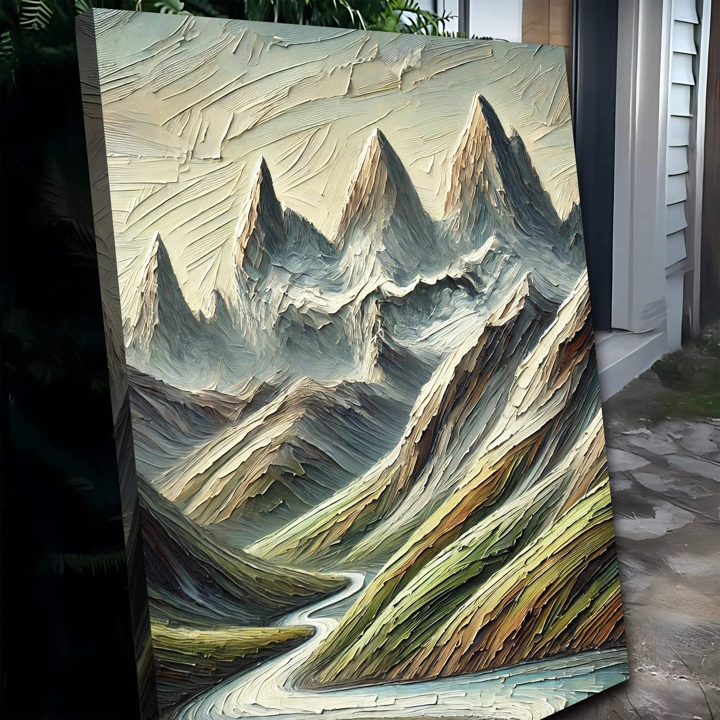 Abstract Mountain and River Landscape Wall Art II - Tailored Canvases - Flyclothing LLC