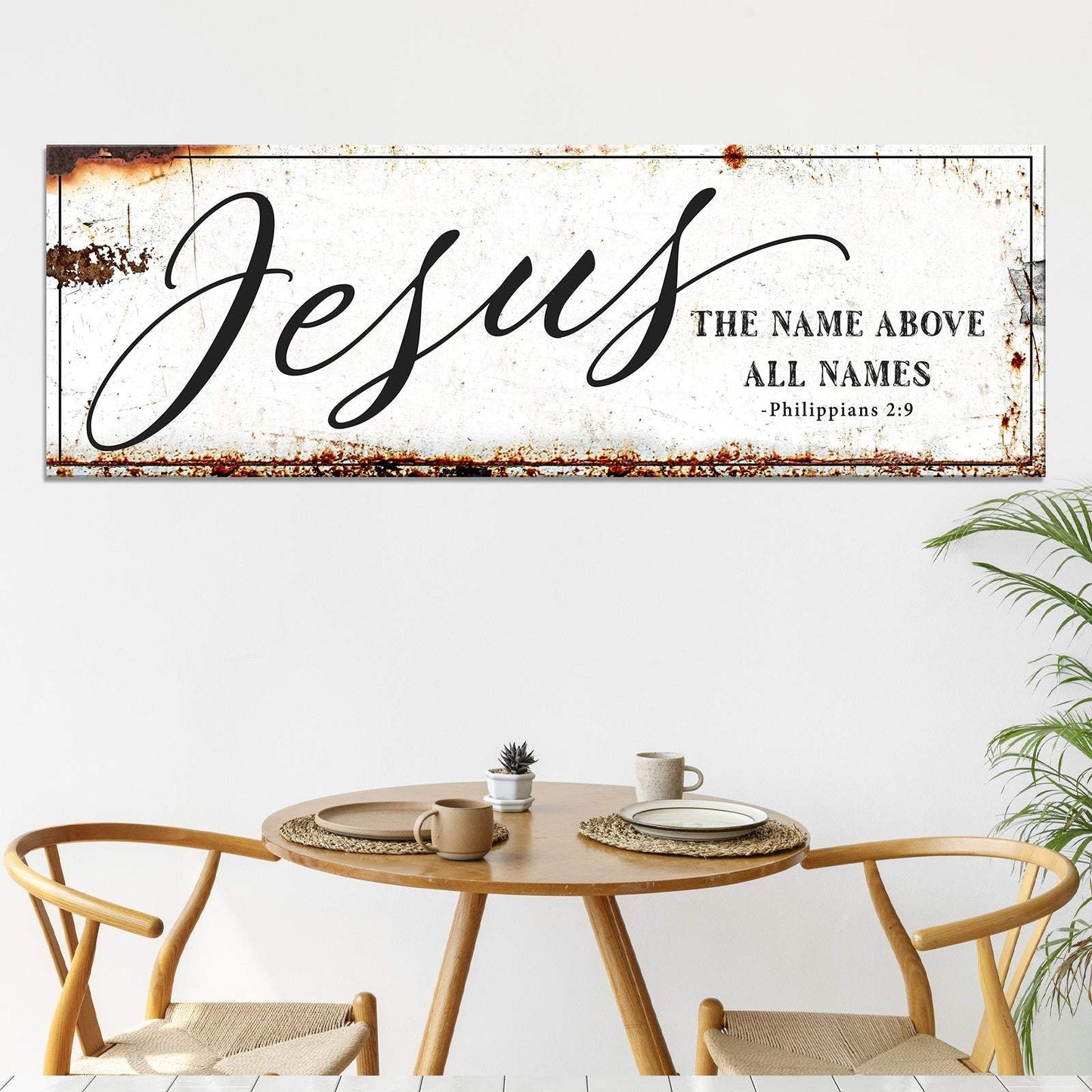 Jesus The Name Above All Names - Philippians 2:9 Faith Sign - Tailored Canvases - Flyclothing LLC