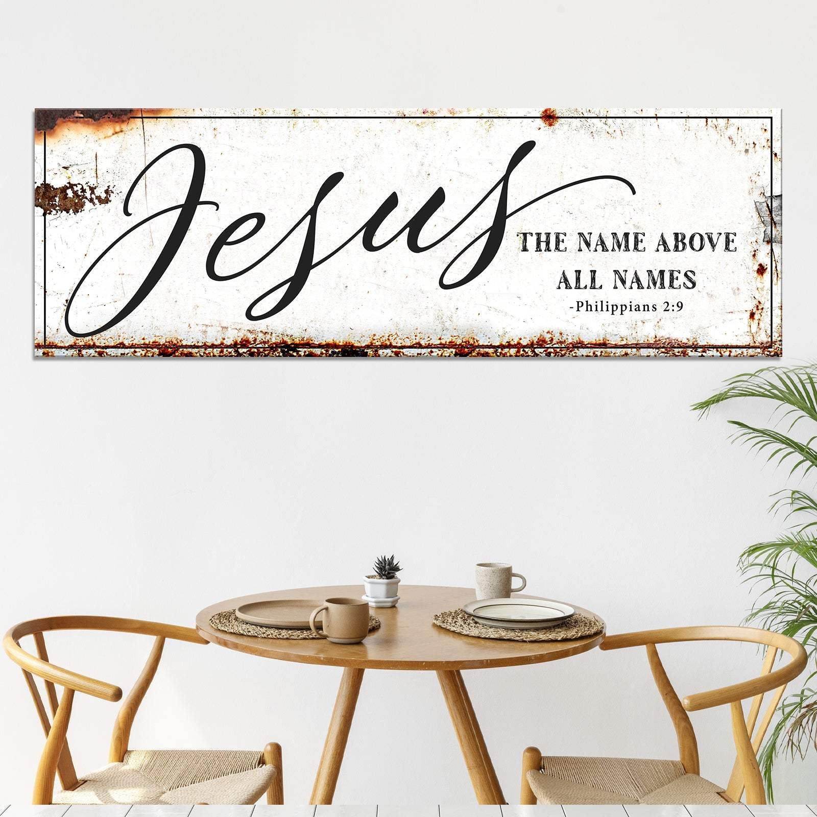 Jesus The Name Above All Names - Philippians 2:9 Faith Sign - Tailored Canvases - Flyclothing LLC
