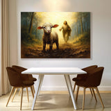 Jesus Running After A Lost Lamb Faith Wall Art - Tailored Canvases - Flyclothing LLC