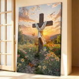 Cross and Flowers Faith Wall Art - Tailored Canvases - Flyclothing LLC