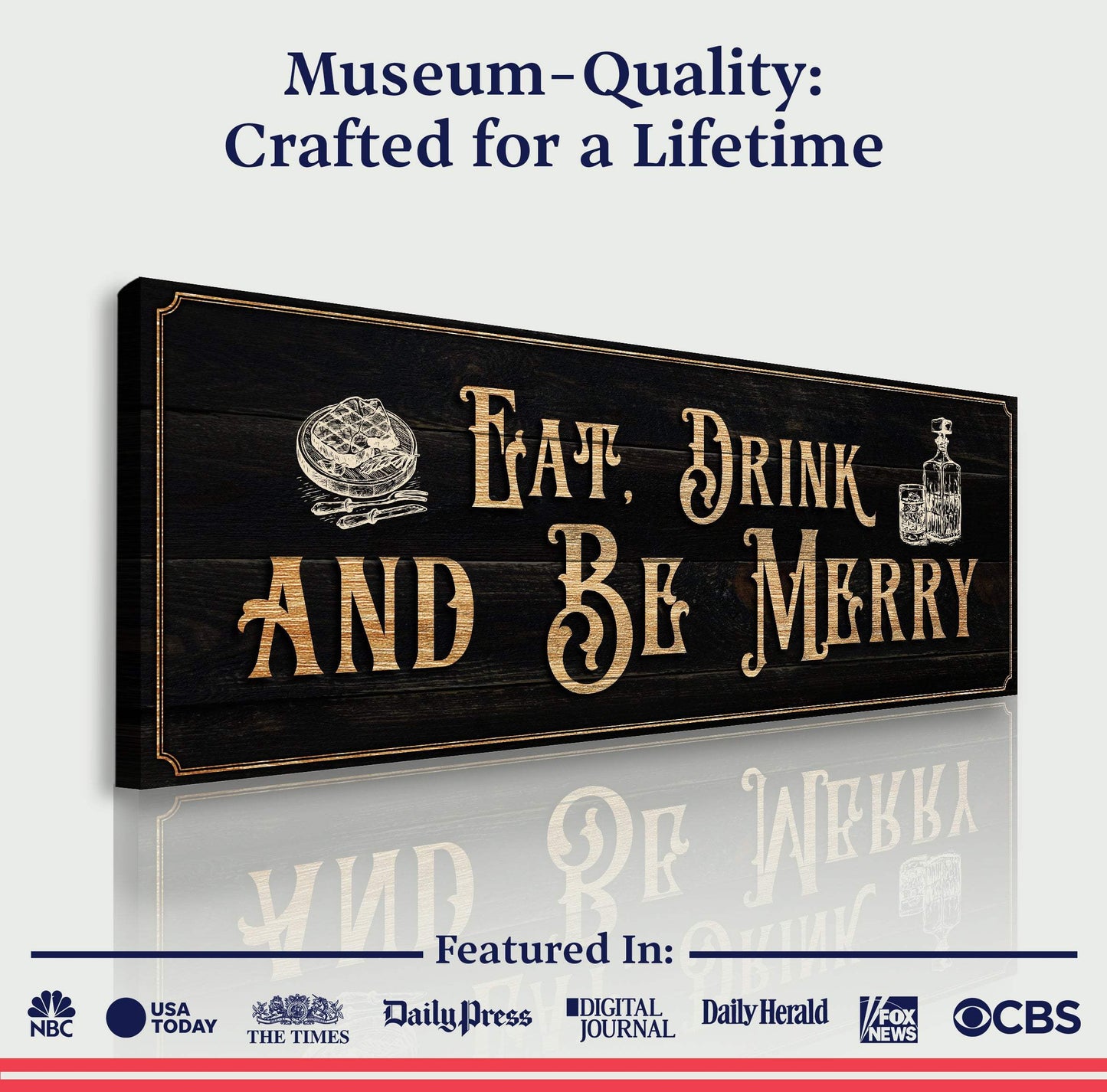 Eat, Drink And Be Merry Family Sign - Tailored Canvases - Flyclothing LLC