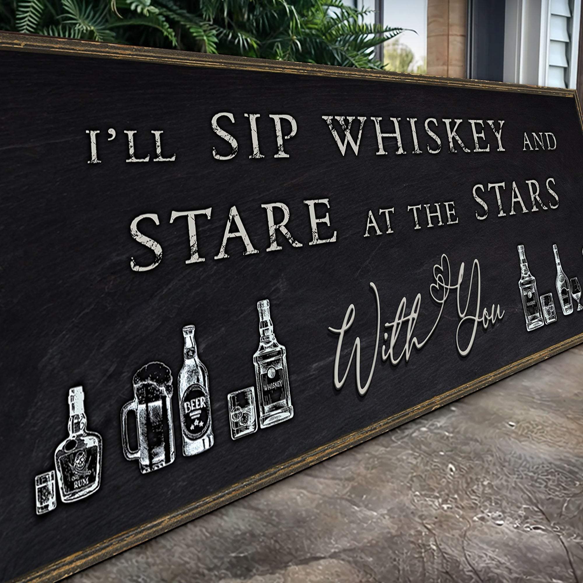 Sip Whiskey With You Bar Sign II - Tailored Canvases - Flyclothing LLC