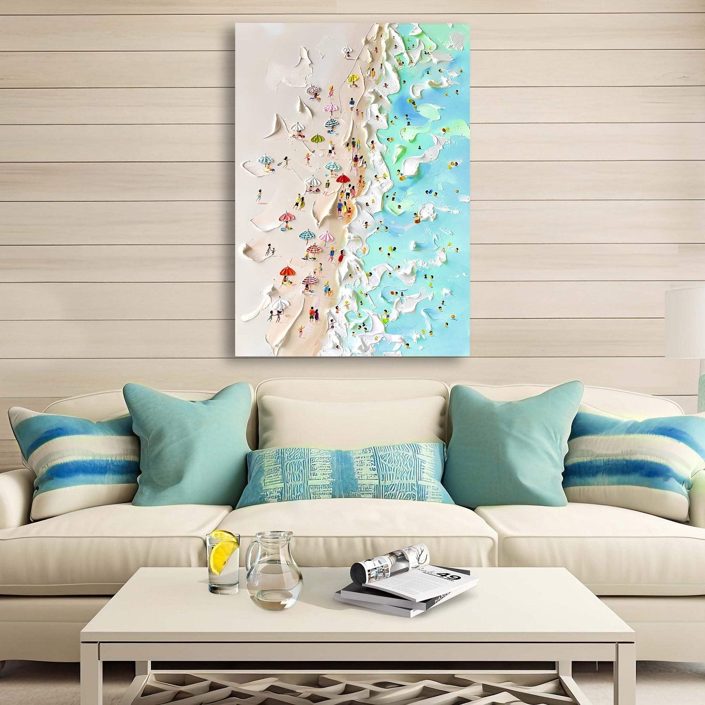 Beachfront Painting Coastal Wall Art - Tailored Canvases - Flyclothing LLC