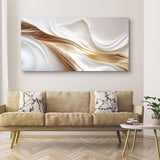 White and Gold Abstract Wall Art - Tailored Canvases - Flyclothing LLC