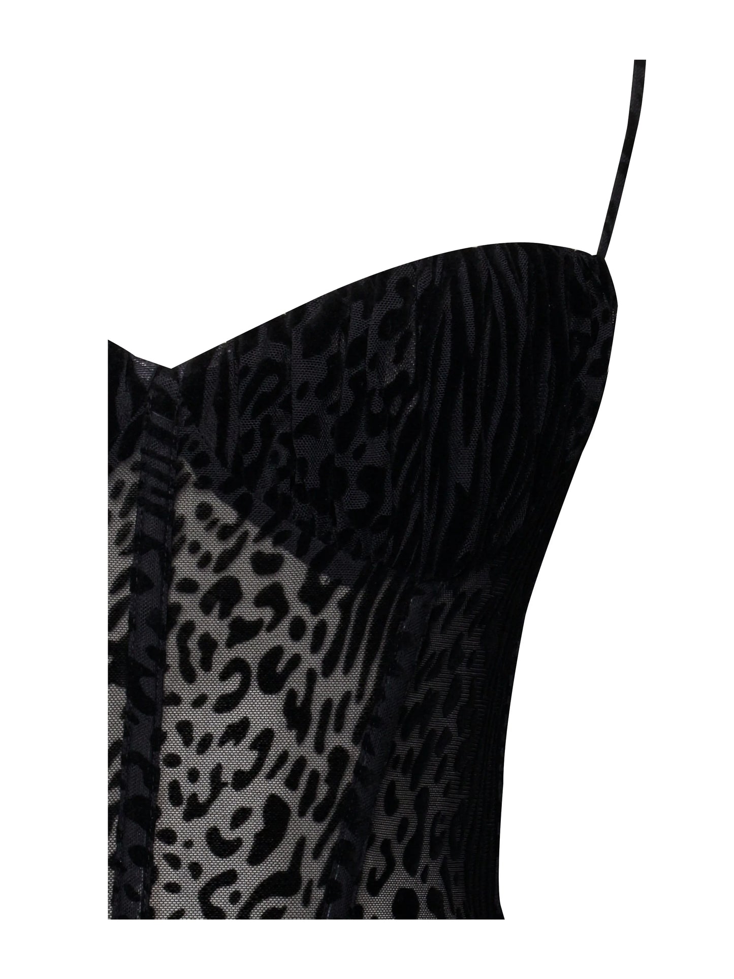 Ulani Black Burnout Velvet Detail Mesh Maxi Dress - Miss Circle - Flyclothing LLC