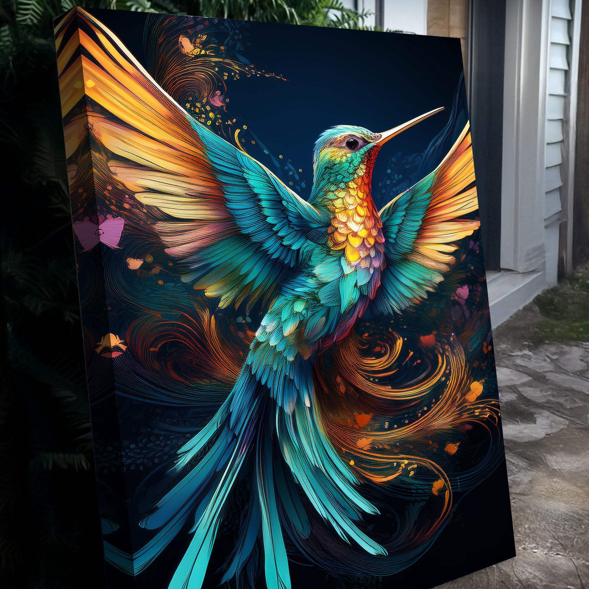Humming Bird Abstract Wall Art II - Tailored Canvases - Flyclothing LLC