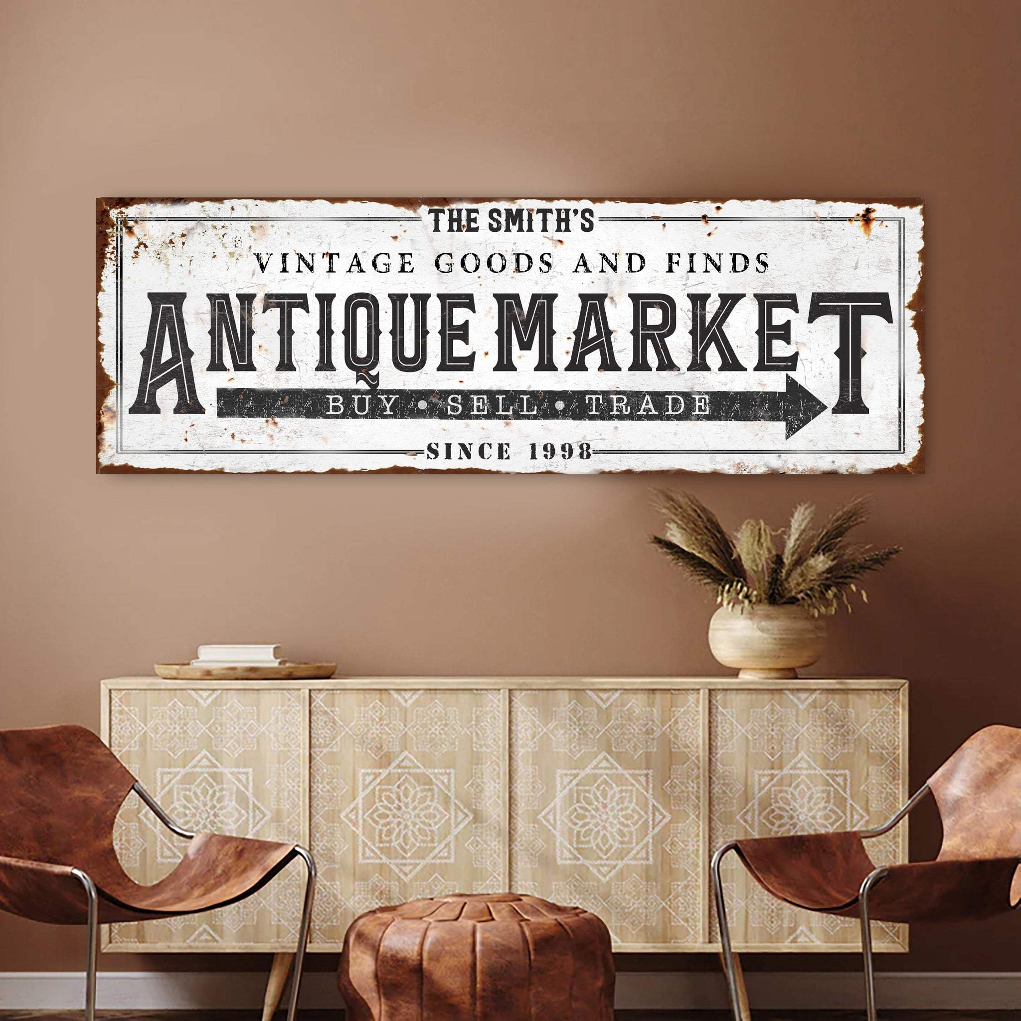 Vintage Antique Market Sign II - Tailored Canvases - Flyclothing LLC
