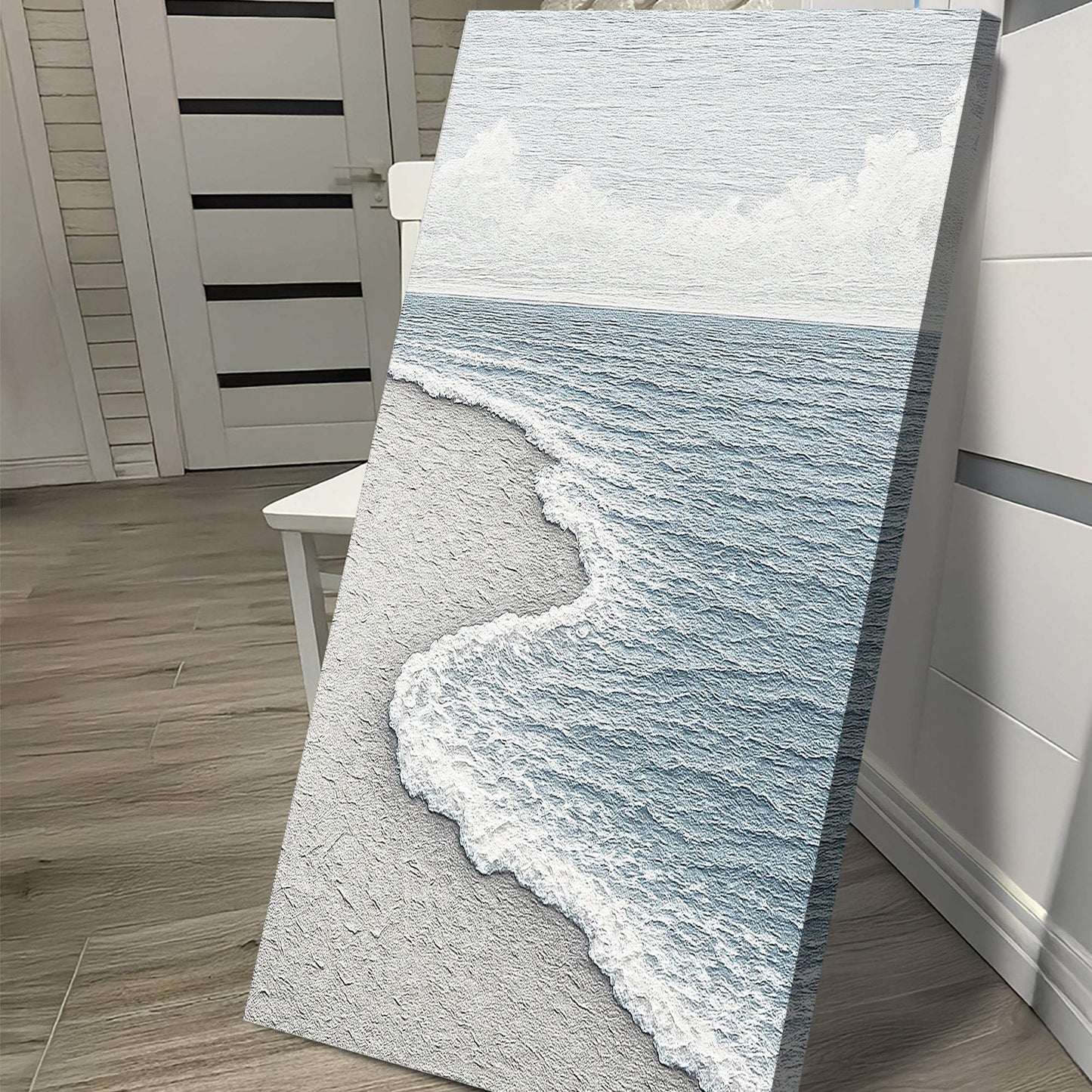 White Waves Abstract Wall Art - Tailored Canvases - Flyclothing LLC