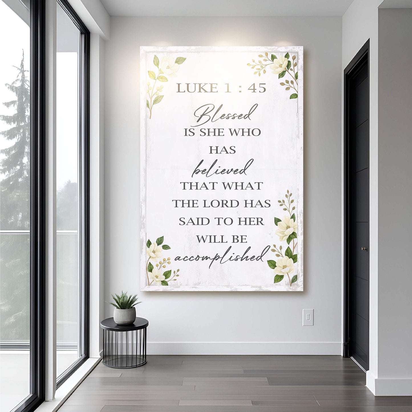 Blessed Is She Who Has Believed - Luke 1:45 Faith Wall Art II - Tailored Canvases - Flyclothing LLC