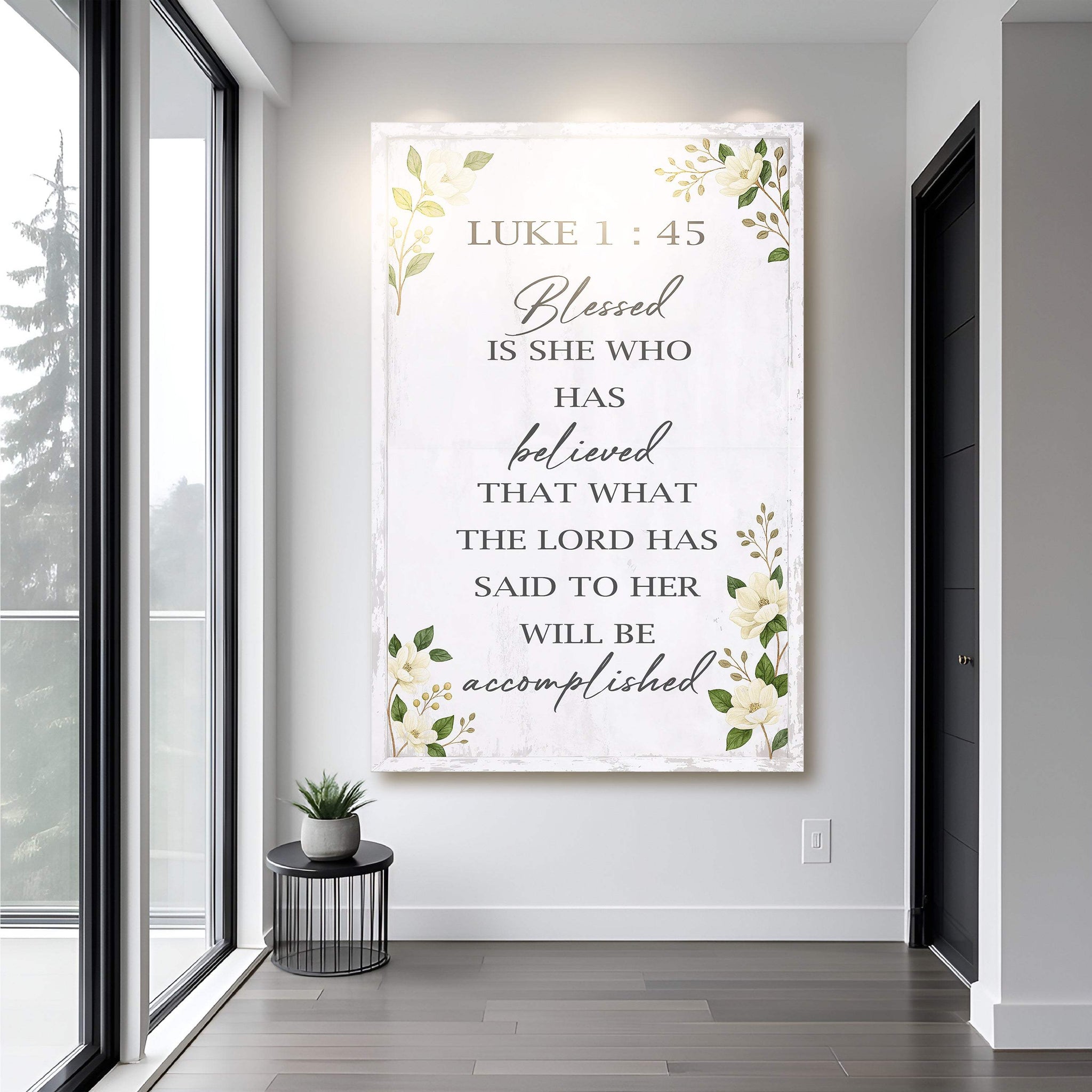 Blessed Is She Who Has Believed - Luke 1:45 Faith Wall Art II - Tailored Canvases - Flyclothing LLC