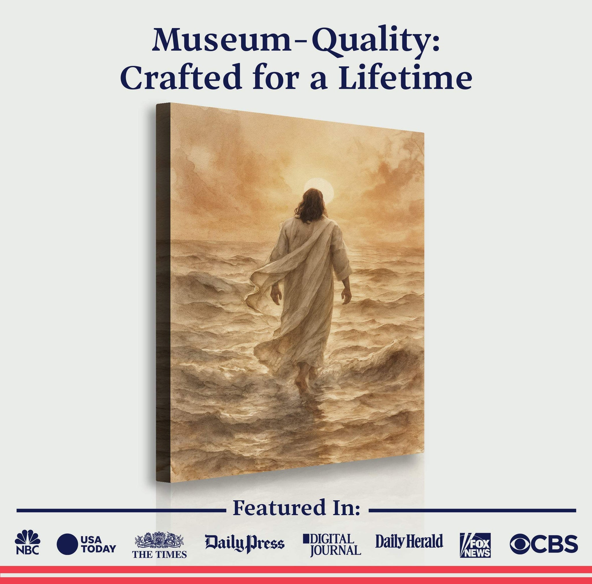 Jesus Christ Walking On Water Faith Wall Art VI - Tailored Canvases - Flyclothing LLC