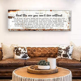 Find The One You Can't Live Without Family Sign - Tailored Canvases - Flyclothing LLC