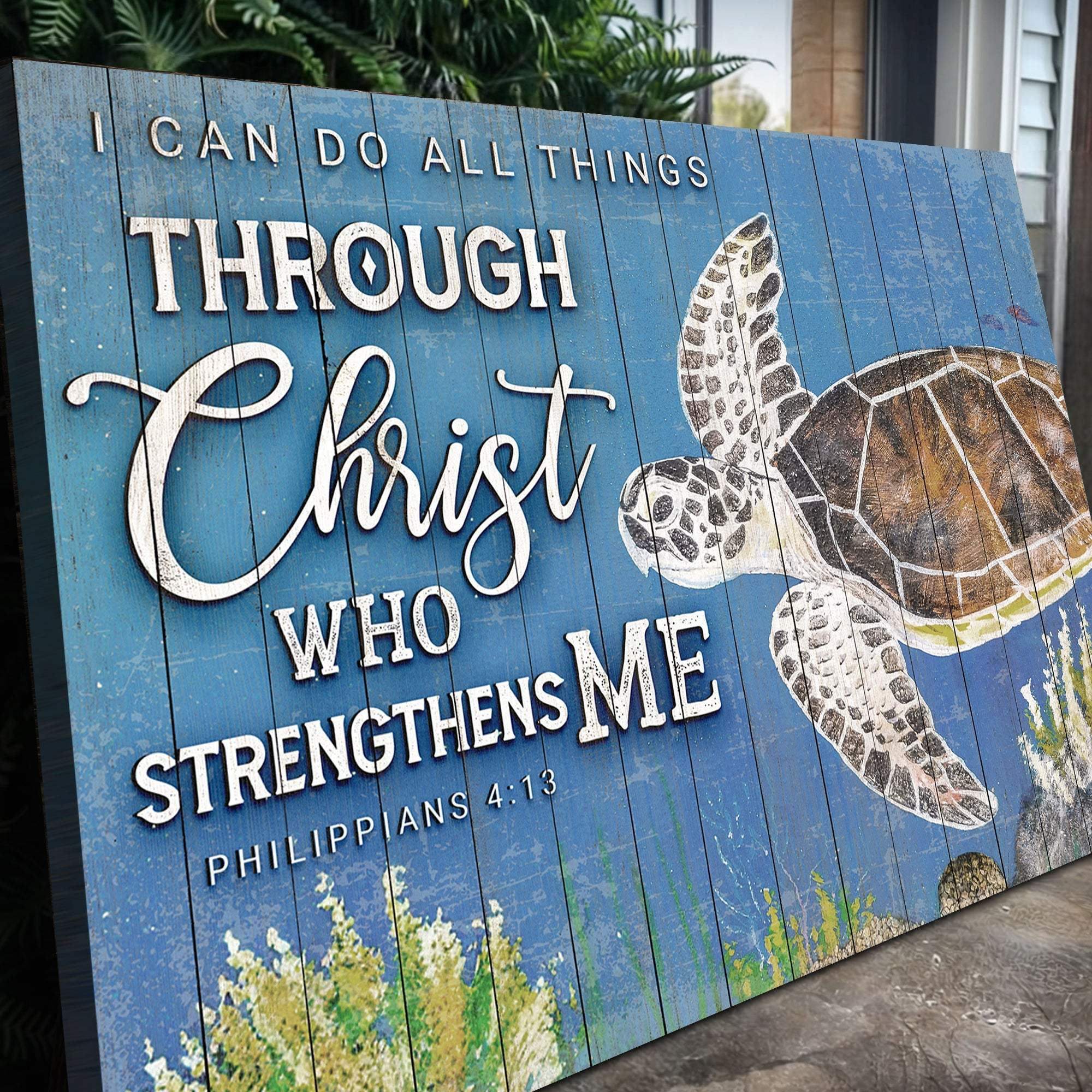 I Can Do All Things Through Christ Who Strengthens Me Faith Sign IV - Tailored Canvases - Flyclothing LLC