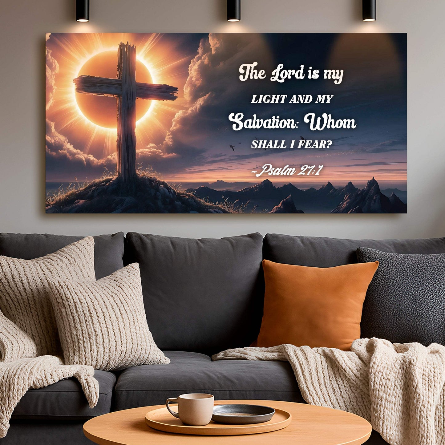 Psalm 27:1 - The Lord Is My Light and My Salvation Faith Sign - Tailored Canvases - Flyclothing LLC