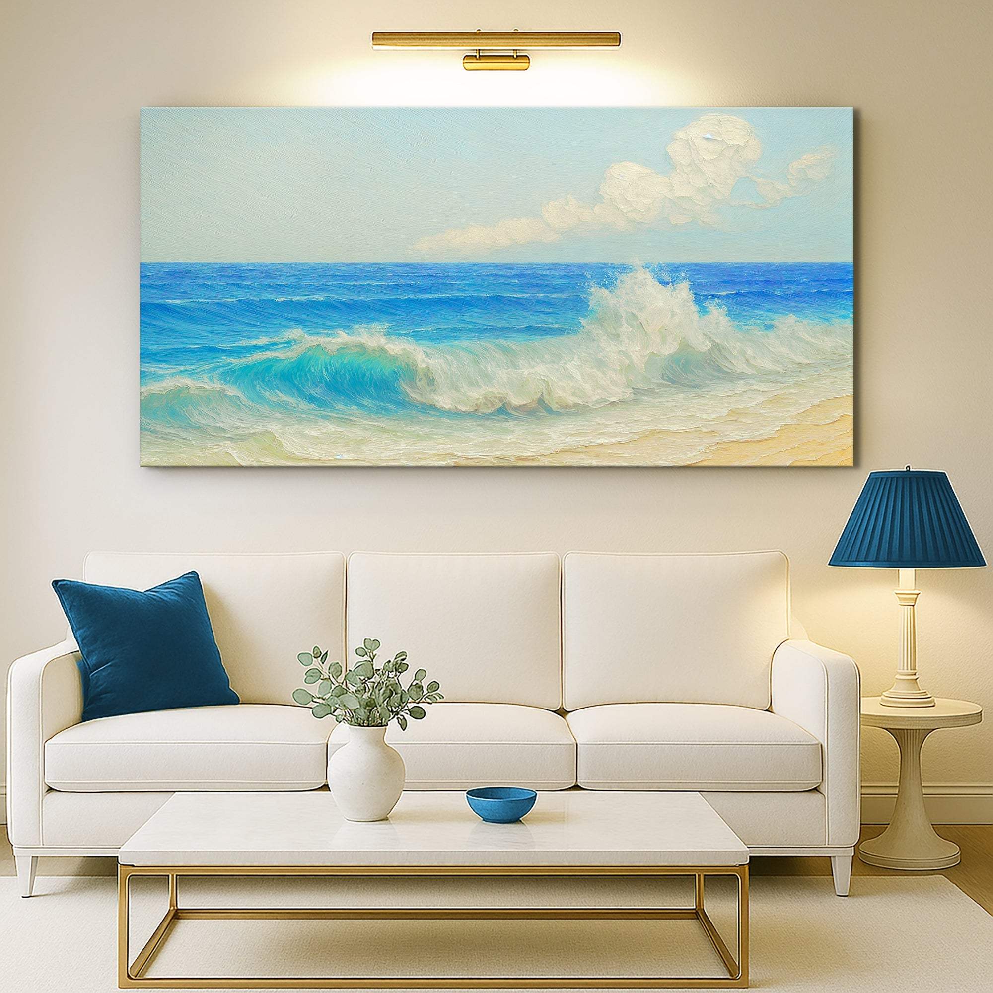 Serene Ocean Wave Coastal Wall Art XIII - Tailored Canvases - Flyclothing LLC