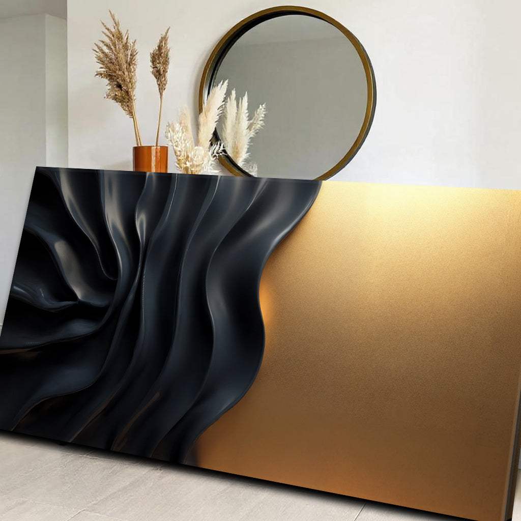 Black And Gold Minimalist Abstract XIII - Tailored Canvases - Flyclothing LLC